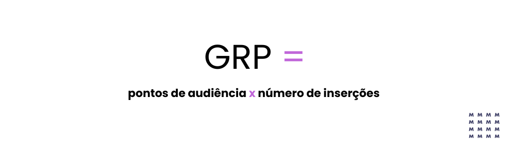 Aqui podemos ver a fórmula usada para calcular o GRP.