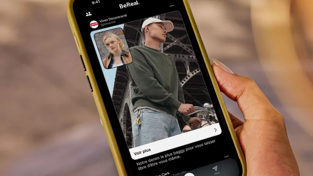 Publicidade da marca Levi's no BeReal.