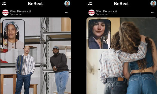 Mais alguns exemplos de anúncios da Levi's dentro do BeReal