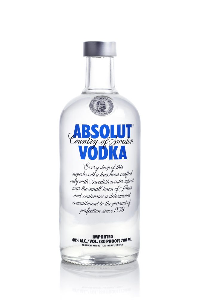 Nesta imagem podemos ver o rótulo da vodka Absolut.
