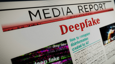 revista online trazendo o tema deepfake em letras vermelhas