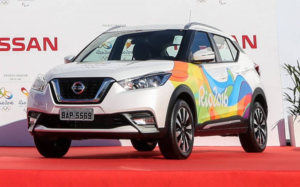 Carro da Nissan que foi utilizado para uma campanha publicitária nas Olimpíadas do Rio de Janeiro, em 2016.