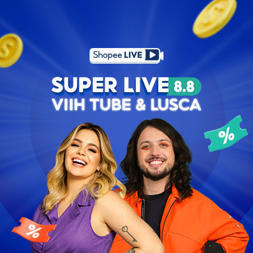 Viih Tube e Lusca na Super Live Shopping da Shopee.