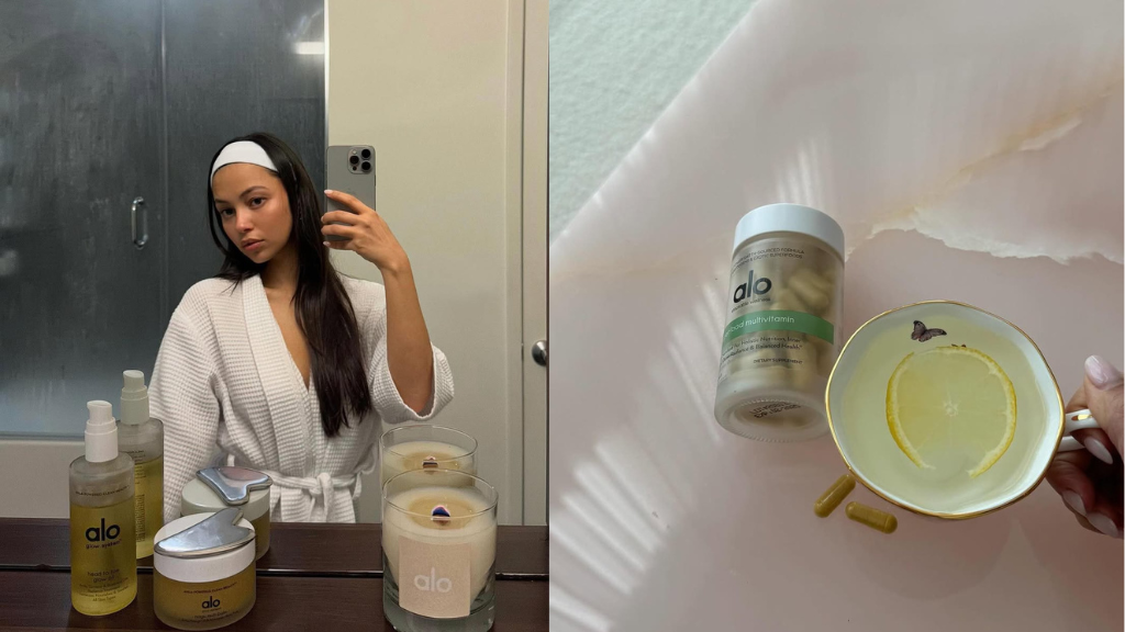 Além de vender roupas esportivas, a marca construiu um ecossistema de experiências que mistura treino, moda, lifestyle, wellness e networking. Imagem: Instagram/@alo