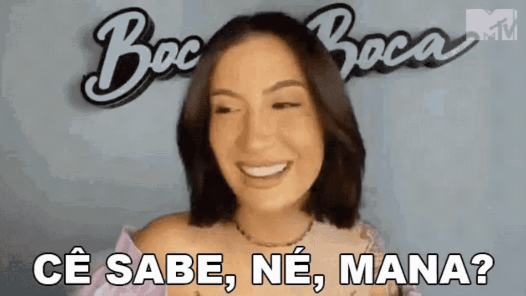 Bianca Andrade sorrindo com a legenda "CÊ SABE, NÉ, MANA?", representando a cumplicidade e a sensibilidade do julgamento humano na Inteligência Social.