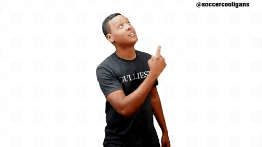 GIF de um homem apontando para cima, destacando a liderança e a força dos investimentos na TV aberta no mercado publicitário.